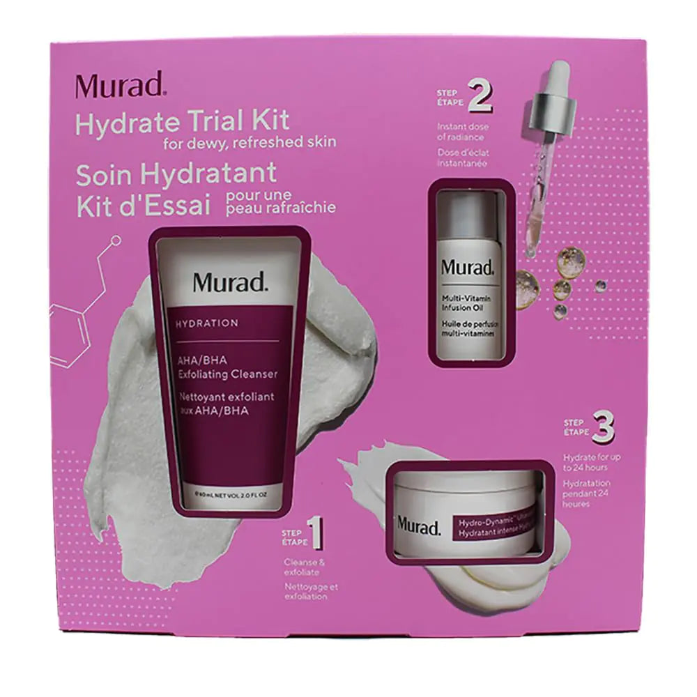 Murad Hydration Glow Trio — 3-Piece Skincare Set for Supple, Radiant Skin