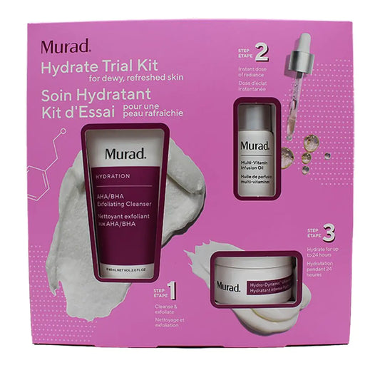 Murad Hydration Glow Trio — 3-Piece Skincare Set for Supple, Radiant Skin