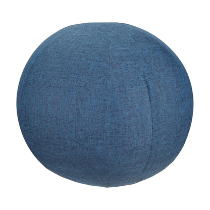 Linen Yoga Ball Cover – Anti-Slip, Breathable Sitting Ball Sleeve with Handle (55cm, Blue)