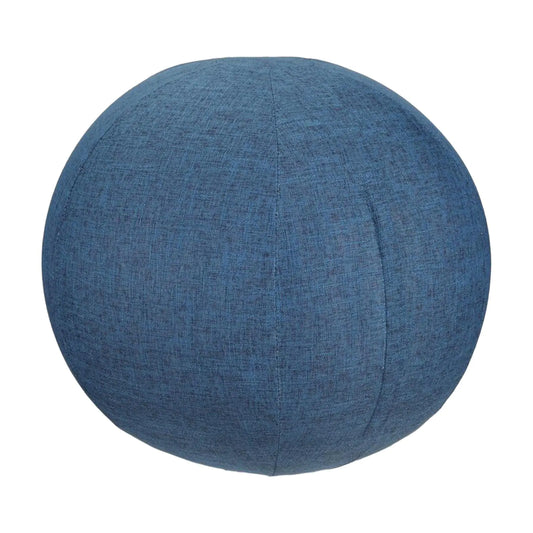 Linen Yoga Ball Cover – Anti-Slip, Breathable Sitting Ball Sleeve with Handle (55cm, Blue)