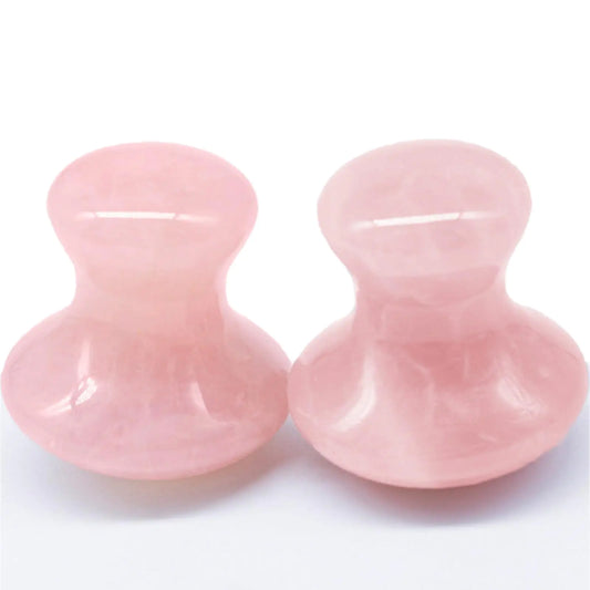 Rose Quartz Mushroom Gua Sha Set — 2-Piece Facial Massage Tools for Glow & Relaxation