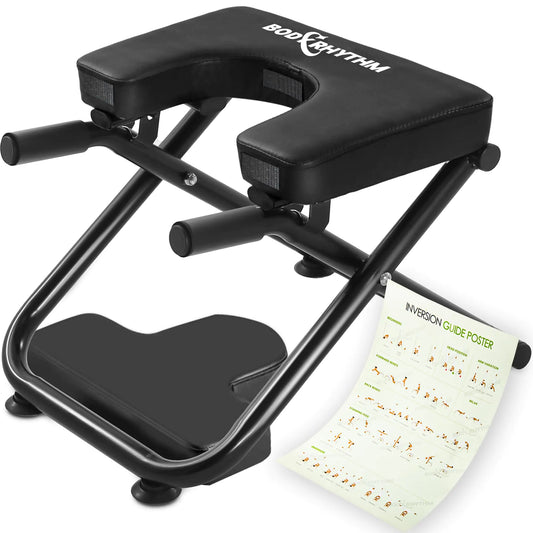 BODYRHYTHM Yoga Inversion Bench – Headstand Trainer for Strength, Stress Relief & Digestive Health (Black)