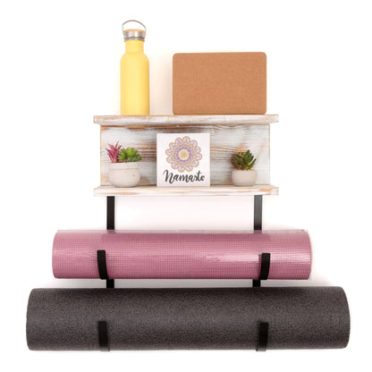 Premium Yoga Mat Holder Wall Mount – Solid Wood & Metal Design