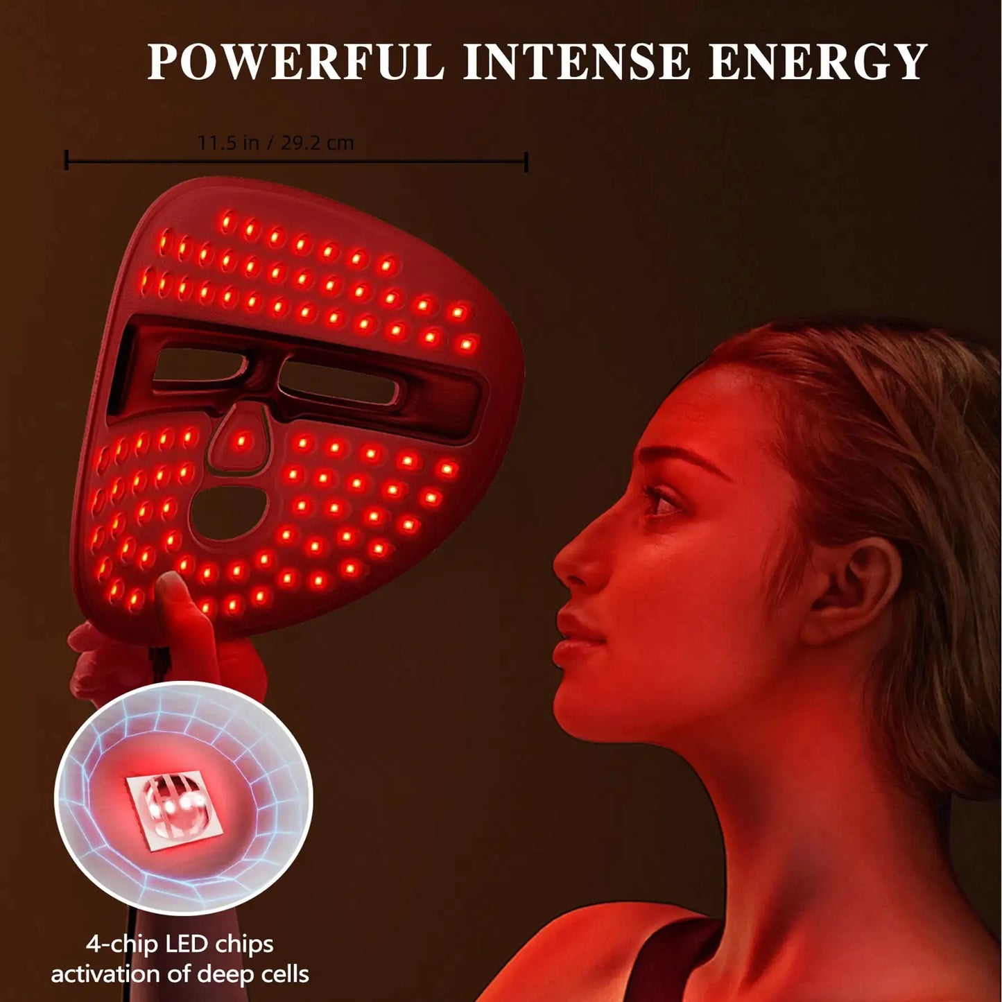 LED Face Mask – Red, Blue & Near-Infrared Light Therapy for At-Home Skincare