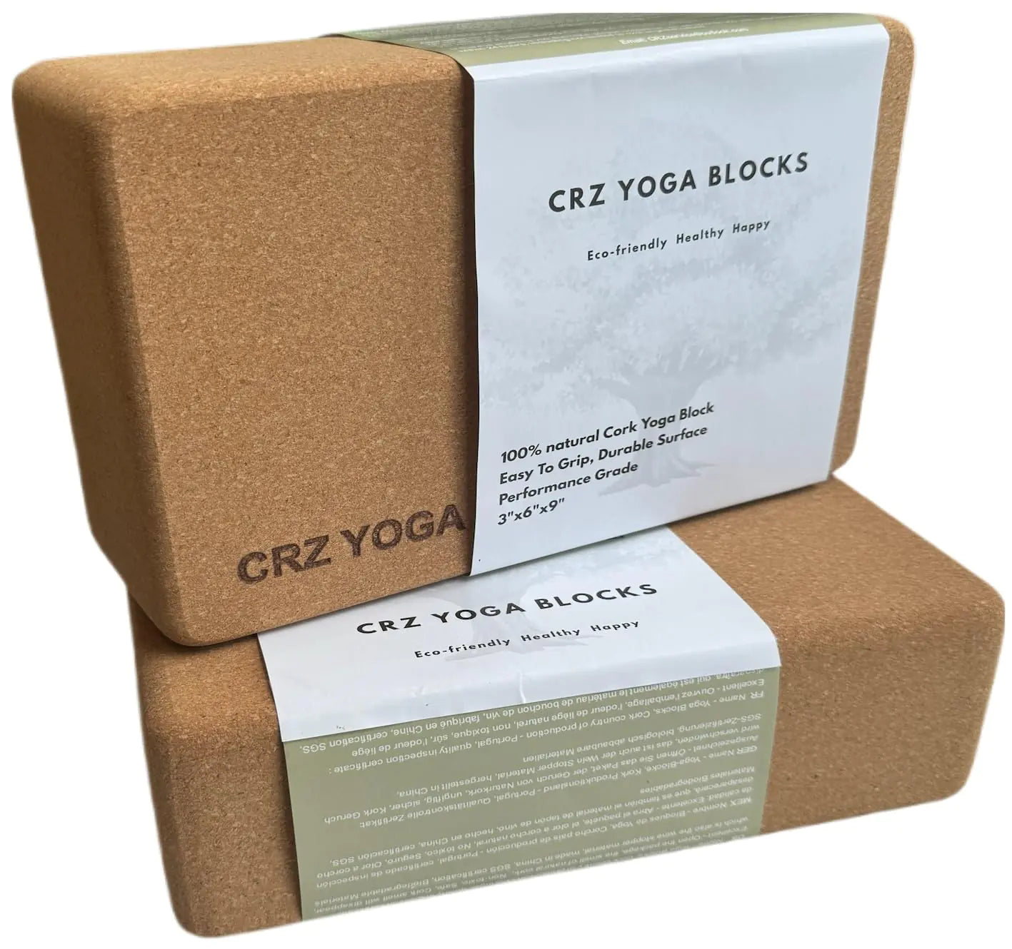 Cork Yoga Blocks (Set of 2) – Premium High-Density Portuguese Cork