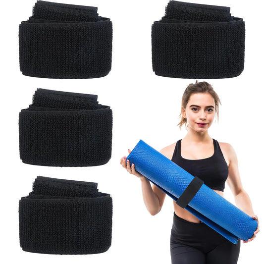 4-Pack Nylon Yoga Mat Straps — Adjustable Holders for Mats, Towels & More