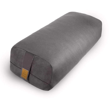 FelizMax Organic Buckwheat Yoga Bolster – Rectangular Support Cushion (Light Grey)