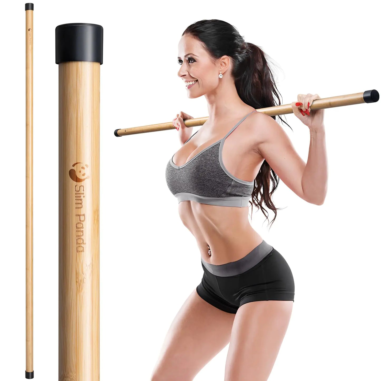 Slim Panda 5ft Bamboo Yoga Stick – Posture, Strength & Stretching Support Tool