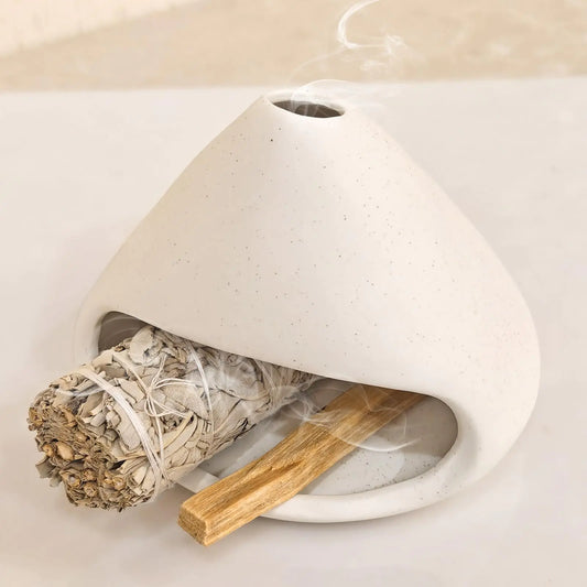 Yawlsow Palo Santo Holder for Meditation and Zen Decor (White)