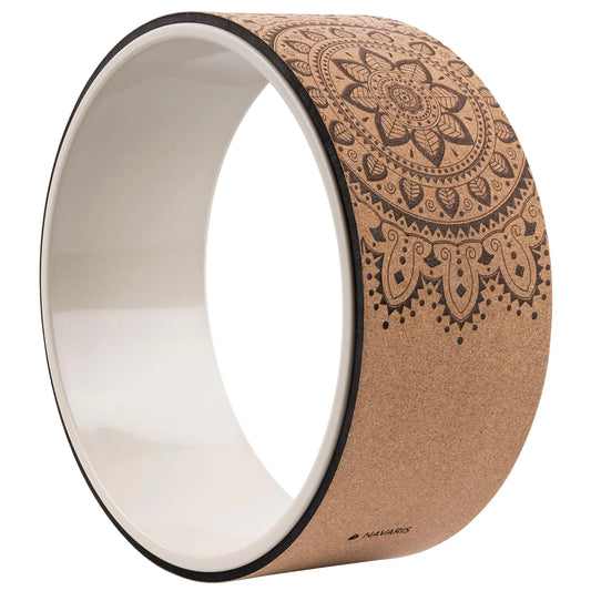 Navaris Cork Yoga Wheel – 33cm Back Roller for Yoga, Pilates & Flexibility Training