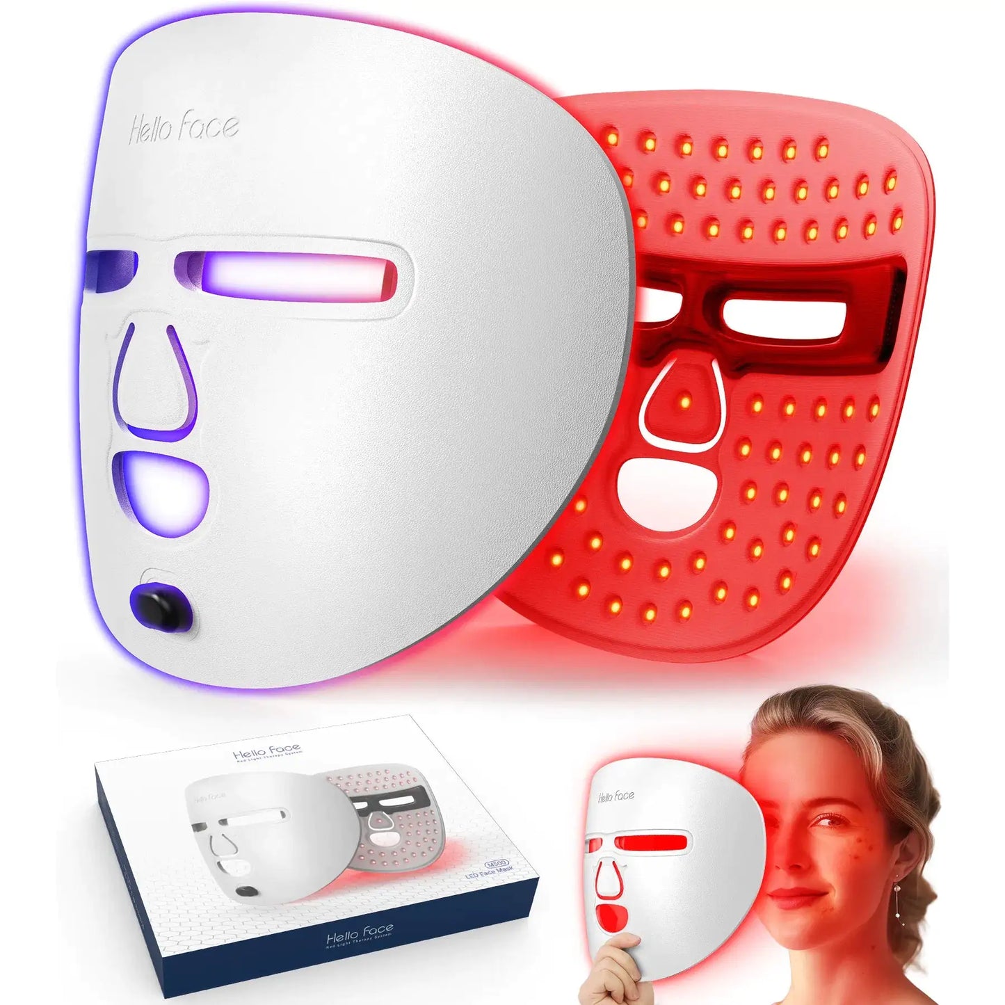 LED Face Mask – Red, Blue & Near-Infrared Light Therapy for At-Home Skincare